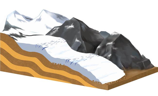 Sachbuchillustration Thema Gletscher