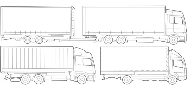 Technische Grafik, Ansichten Mercedes LKW